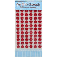 Наклейки Пуговицы Цветы 66шт 24*12*0,5см красные Y4152-16