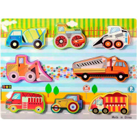 Пазл "Транспорт. Спецтехника" 8 элементов 30х22см дерево 11406-24/4