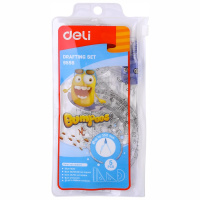 Набор 5 предметов (линейка 15см, 2 треугольника, транспортир, циркуль) пластик E9598