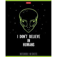 Тетрадь А5 48л клетка "Люблю людей" на скобе выборочный лак 5 дизайнов 075798