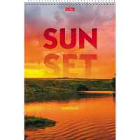 Блокнот А4 60л "Sunset" клетка на спирали УФ-лак жесткая подложка 60Б4В1сп_19349/055442
