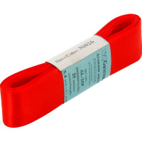 Лента упаковочная атласная 2,5см х 5,4м красная №026 AL-25P