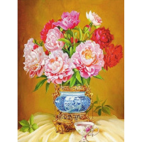 Алмазная мозаика 21х25см "Розы" частичная выкладка ZS2213