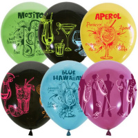 Шар воздушный 30см(12") Коктейль Пати ассорти 2ст. 6077013