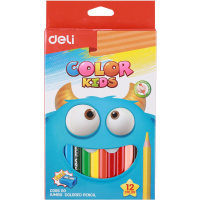 Карандаши 12 цветов "Color Kids. Jumbo" трехгранные дерево, картон EC00600