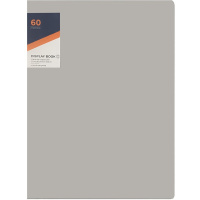 Папка 60 вкладышей А4 полипропилен 0,75мм внешний карман серая VS195130