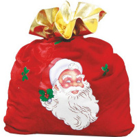 Мешок для подарков Дед Мороз 50х60см красный с лямкой Y2337-15