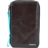 Мультипортмоне "Blue Square" 22,5х14х2,5см, 2 отделения, черный, натуральная кожа PP3246B2/N