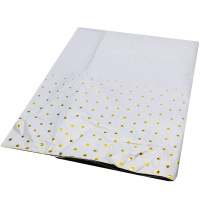 Скатерть "Happy Birthday. Белая с золотым горошком" 137х183см фольга Y9838-24