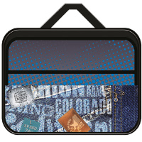 Папка д/труда А4 "Джинс" 335*260*60 с ручками, ткань ПТР-111