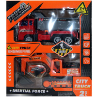 Набор машин "Строительная техника" пластик 28,5х26см (2 машинки 19см) LT387313