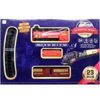 Железная дорога Паровоз + 3 вагона, 47х32см, пластик, 23 детали (свет, звук) LT392829