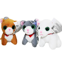 Брелок меховой "Кошка с платочком" 10см на присоске, 3 цвета 1222-29