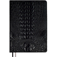 Ежедневник недатированный А5+ "Escalada" 320стр., черный, искус.кожа "Аллигатор" в коробке 67177