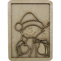 Заготовка для раскрашивания "Снеговик" 17х12,5см фанера 3мм 200010