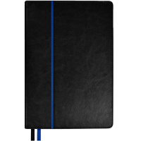 Ежедневник недатированный А5 "Escalada" 320стр., черный/синий, искусственная кожа "Сариф" 70623
