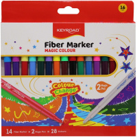 Фломастеры 14 цветов +2 поглотителя "Magic Colour" картон KR973358