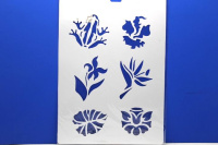 Трафарет пластиковый 22x31 см, Цветы и лягушка 13746590