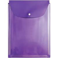 Папка-конверт на кнопке А4 пвх, вертикальная, с расширением 2,5см, фиолетовая 2920-110