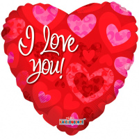 Шар возд. Любовь Объемные сердечки 621 18"/45см шар фольга 6025823