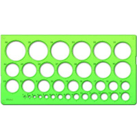 Трафарет окружностей 25х13см, 36 элементов 1-36мм, пластик ТТ21