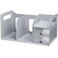 Лоток вертикальный "Sysmax" 3-х секционный, с выдвижными ящиками, серый 42300/280139