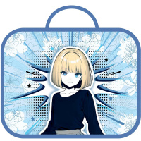 Папка с ручками 33,5х26х6см "Девочка на голубом" ткань ПШ-11