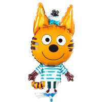 Шар воздушный 33см(13") на палочке "Мини. Три Кота. Коржик" с клапаном, фольга 402118
