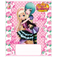 Тетрадь А5 12л клетка "Королевская академия" на скобе, блестки, 5 дизайнов 12Т5блВ1/046634