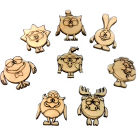 Набор миниатюр "Смешарики" 3,5-6см 8шт фанера 3мм