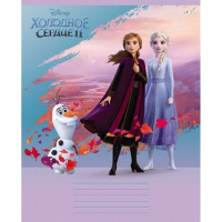 Тетрадь А5 18л клетка "Холодное сердце-II" на скобе 5 дизайнов 18Т5В1/061646