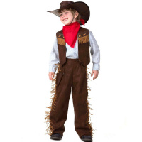 Карн.костюм Ковбой р.34-36 рост 140см (шляпа, жилет, брюки, косынка) текстиль 2018-140-68
