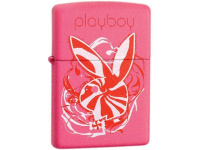 Зажигалка Playboy металл, розовая 24 015