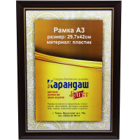 Рамка для фото 29,7х42см пластик, темно-коричневая/золото 31мм