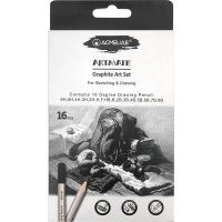 Набор карандашей чернографитных 16шт (8B-6H) картон 43800