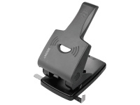 Дырокол мощный "Stripe" 65л 2-отв, d-6мм, с линейкой, пластик, черный 4020501