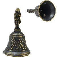 Колокольчик настольный малый "Бонапарт" 13х17см антик, латунь AL-82-246-ANT