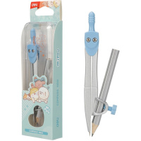 Циркуль "Козья ножка" + карандаш, в пластиковом футляре, голубой EH601