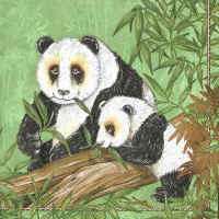Салфетка 33х33мм 1шт Панда трехслойная SLOG017701