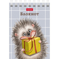 Блокнот А7 40л "Хорошо быть ёжиком" клетка, на спирали 6 дизайнов 081183