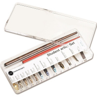 Набор перьев "Student Art" 11шт с аксессуарами, пластиковый пенал MDP282