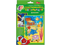 Пластилиновая аппликация "Дельфин" (пластилин 6шт, формочки, стек) 25С 1554-08