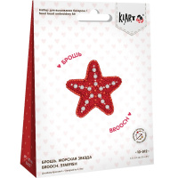 Вышивка бисером "Брошь. Морская звезда" 5,5х5,5см (картон, фетр, нитки, бисер, игла) 10-012