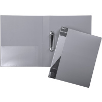 Папка на 2-х кольцах "Standard" А4 40мм пластик 0,70мм, серая 24AB4_00114/039808