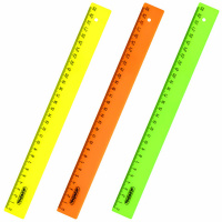 Линейка 30см непрозрачная, флюорисцентная, пластик, 3 цвета ЛН31СН/210608