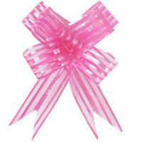 Бант - шар 5см диаметр 13см Полосы матовый св. розовый Y7014-18