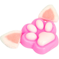Игрушка-антистресс сквиш "Лапка с ушками" 10х6см с помпонами, розовая FX5729