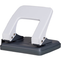 Дырокол "Essential" 20л 2-отв, d-6мм, с линейкой, металл, белый E0102