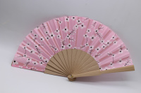 Веер 23см сакура розовый, ткань/дерево Y10618-24