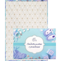 Обложка А5 "Свидетельство о рождении. Голубые туфли" ламинированная 3078515